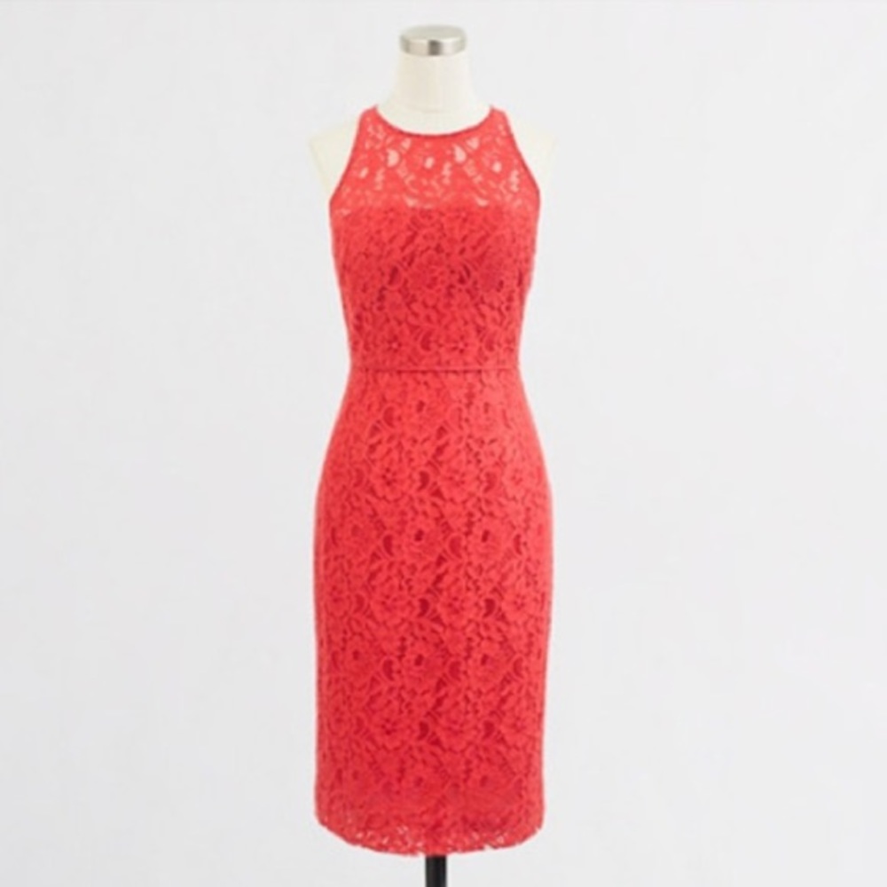 J Crew Coral Lace Dress ✅Offers